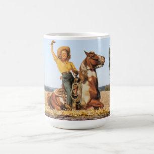 Mug Femme Occidentale vintage À Cheval Agitant