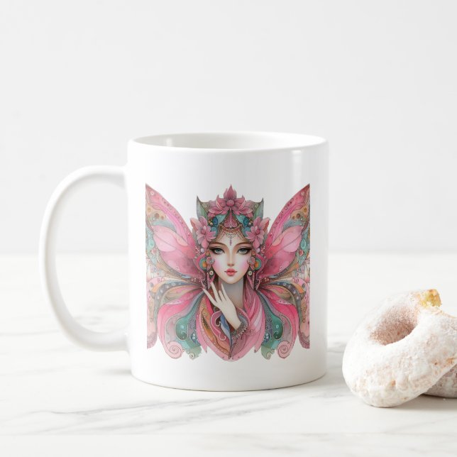 Mug Femme Papillon (Avec donut)
