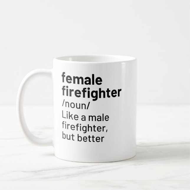 Mug Femme Pompier Définition Funny Pompier T (Gauche)