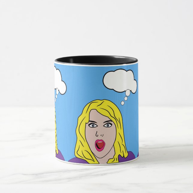 Mug Femme rétro surprise Pop Art (Centre)