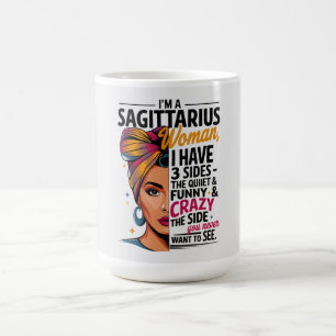 Mug Femme Sagittarius avec trois côtés drôle cadeau ca
