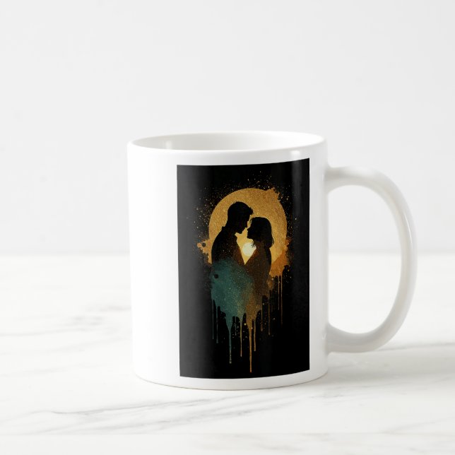 Mug Femme Silhouette Amateurs de baiser Date Ensemble  (Droite)