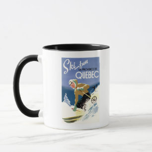 Mug Femme Skiing - Poster anglais et français