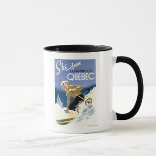 Mug Femme Skiing - Poster anglais et français