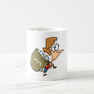 Mug Femme transportant un sac à courrier