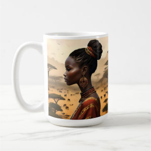 Mug Femme Tribale Qui Regarde Son Paysage Africain,