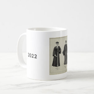Mug Femme vintage diplômée en Casquette + Gown 2022 Bl