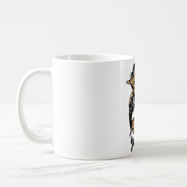Mug Femme Yaya Life Messy Bun Cheveux Drôle Leopard Ya (Gauche)