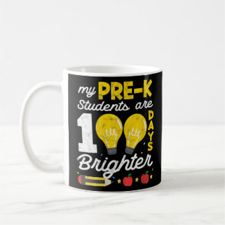 Mug Femmes 100 Jours D'École Pré K Enseignant Funny Br