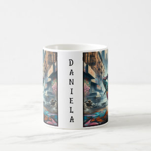 Mug Femmes en action de Breakdancer Silhouette de New 