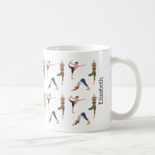 Mug Femmes en postures de yoga motif de séance d'entra