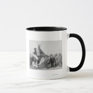 Mug Femmes Lakota avec bébés et homme à cheval
