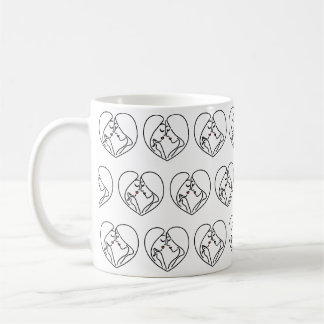 Mug Femmes lesbiennes minimalistes en ligne d'amour ar