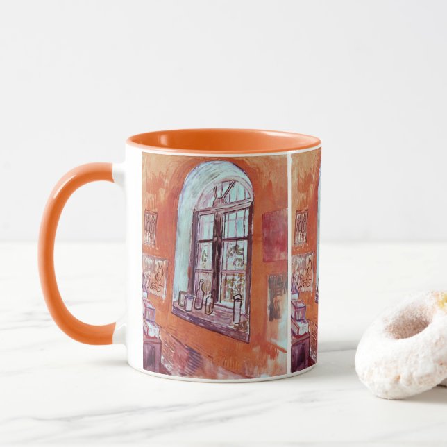 Mug Fenêtre du Studio de Vincent van Gogh à l'Asile (Avec donut)