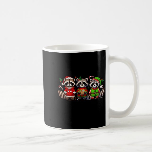 Mug Feral But Festive Funny Christmas Cute Raccoon Elf (Droite)