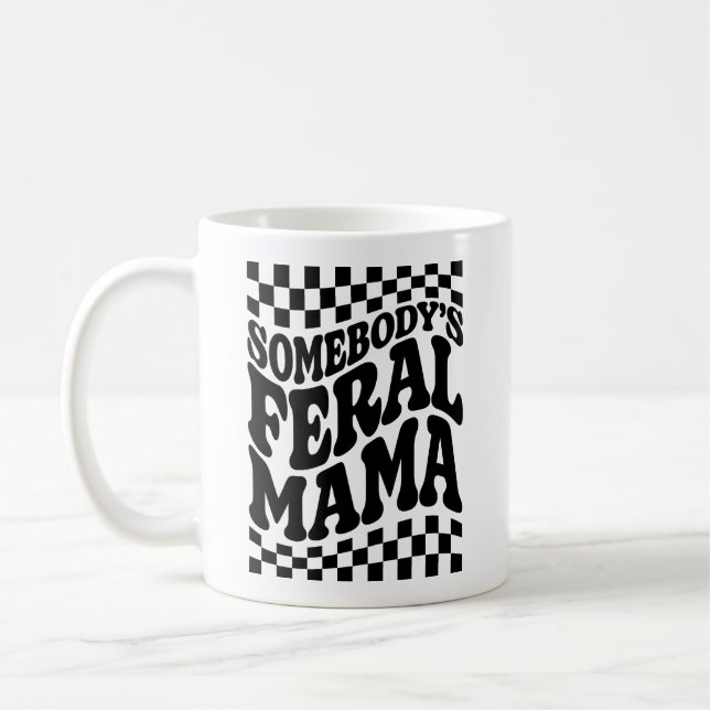 Mug Feral Mama Funny Family Gift de quelqu'un (Gauche)