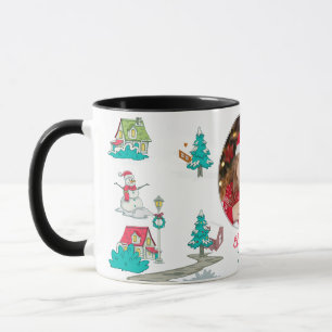 Mug Ferme de Noël Vintage arbre de Noël Vie noire