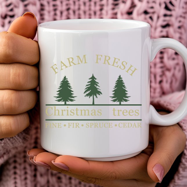 Mug Ferme de pins de Noël frais (Créateur téléchargé)