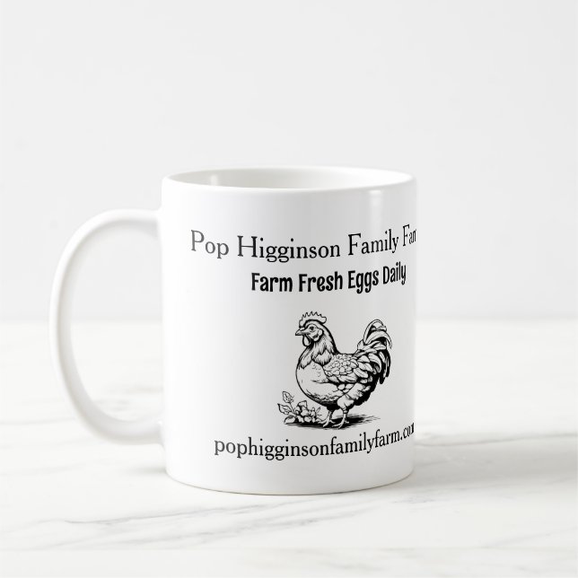 Mug Ferme de poulet Vintage rustique (Gauche)