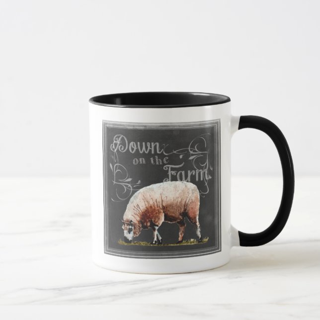 Mug Ferme de tableau | Vers le bas du mouton de ferme (Droite)
