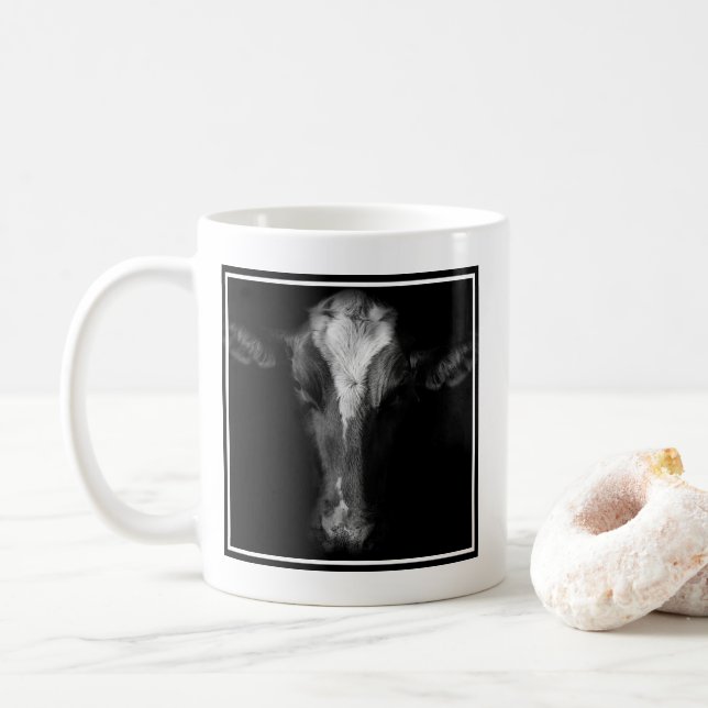 Mug Fermes | Tête de vache B&W (Avec donut)