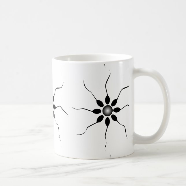 Mug Fertilisation heureuse de sperme. Noir et blanc (Droite)