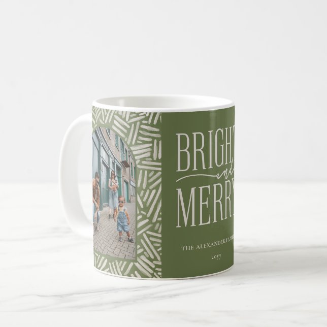 Mug Festif Boho Motif 2 Photo Famille Vacances Café (Devant gauche)