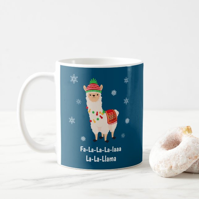 Mug Festif drôle Llama Pun Noël (Avec donut)
