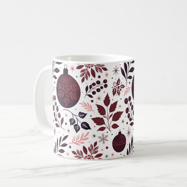 Mug Festif hiver Rouge et Noir Noël (Devant gauche)