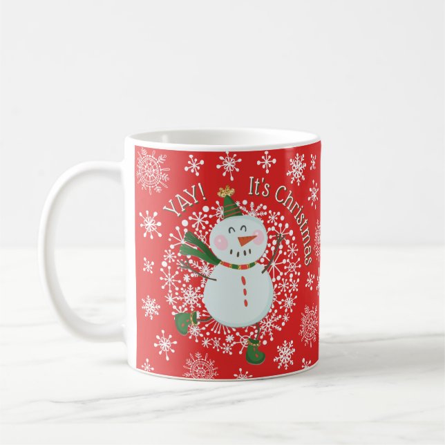 Mug Festif Noël Snowman Fêtes Snowflakes (Gauche)