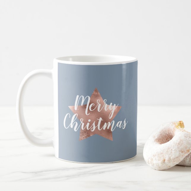 Mug Festive Blue Star Joyeux Noël (Avec donut)