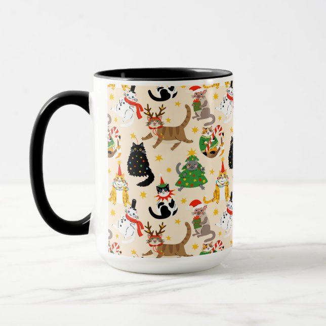 Mug Festive Chats Motif de Noël (Gauche)