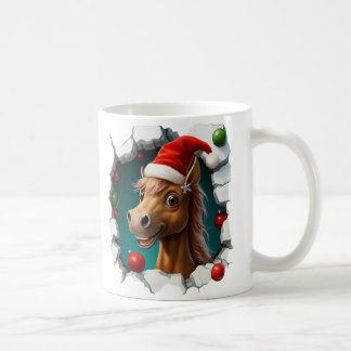 Mug Festive Christmas Featuring Cheerful Horse Design