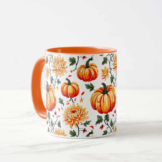 Mug Festive Fall Pumpkins and Chrysanthemums (Devant gauche)