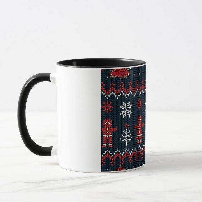 Mug Festive knitted ginger bread snow flakes  (Gauche)
