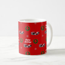 Mug Festive Red Holiday avec des salutations joyeu
