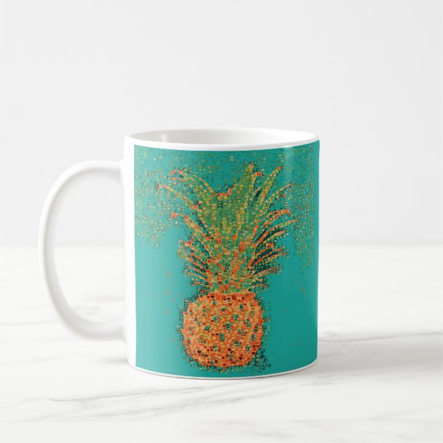 Mug Fête Ananas-Abstrait Ananas sur Fond Clair (Gauche)
