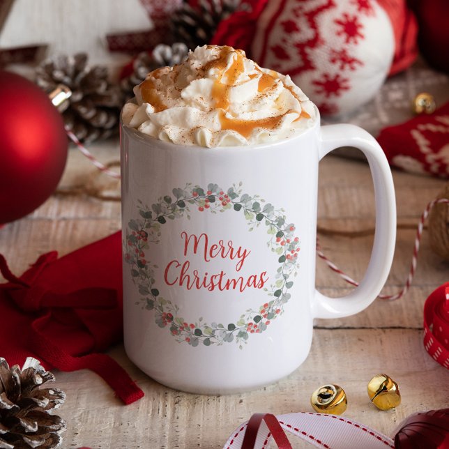 Mug Fête botanique de Noël (Christmas Greenery Botanical Festive Holiday Coffee Mug)