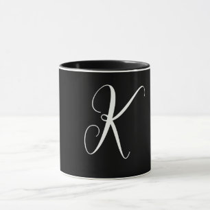 Mug Fête Cadeau Mariage Monogramme Favor Black White 2
