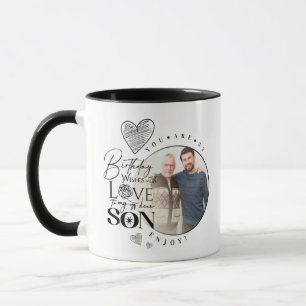Mug Fête d'anniversaire de fils moderne Typography Pho