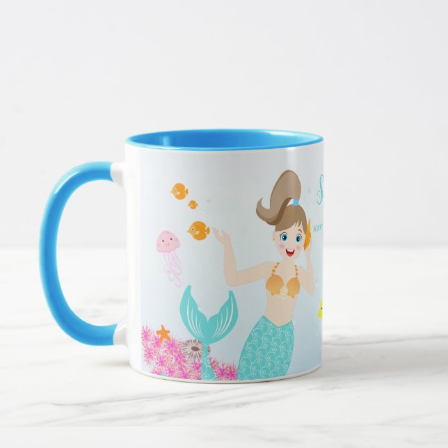 Mug Fête d'anniversaire de la Sirène et de ses amis (Gauche)