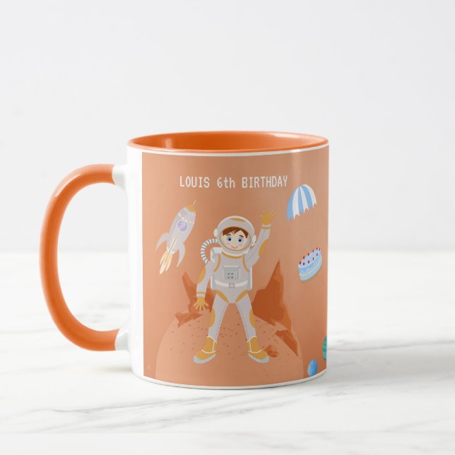 Mug Fête d'anniversaire de l'astronaute de Mars (Gauche)