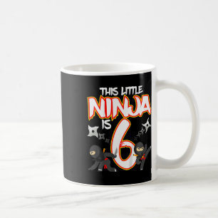 Mug Fête d'anniversaire de ninja de 6 ans pour enfants