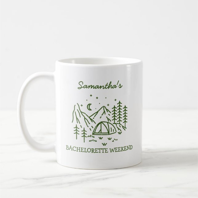 Mug Fête de Bachelorette de Camping Simple Moderne dan (Gauche)