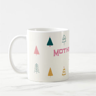 Mug Fête de Bébé Arbre de Noël Rose et Vert Fantaisist