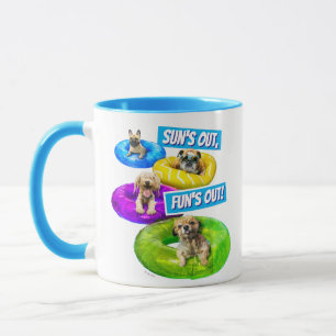 Mug Fête de chien dans la piscine