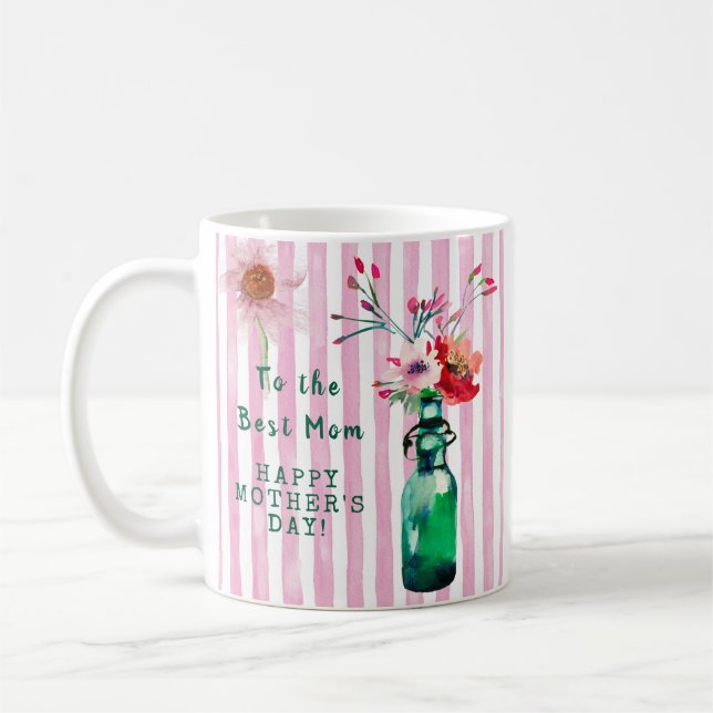 MUG FÊTE DE LA MÈRE MEILLEUR MESSAGE FLORAL DE LA MÈRE (Gauche)