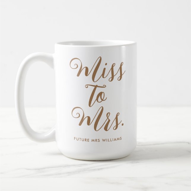 Mug Fête de mariage Miss to Mrs Moderne  (Gauche)