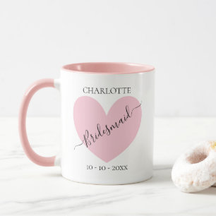 Mug Fête de mariée rose coeur