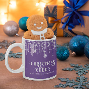 Mug Fête de Noël à cordes violettes